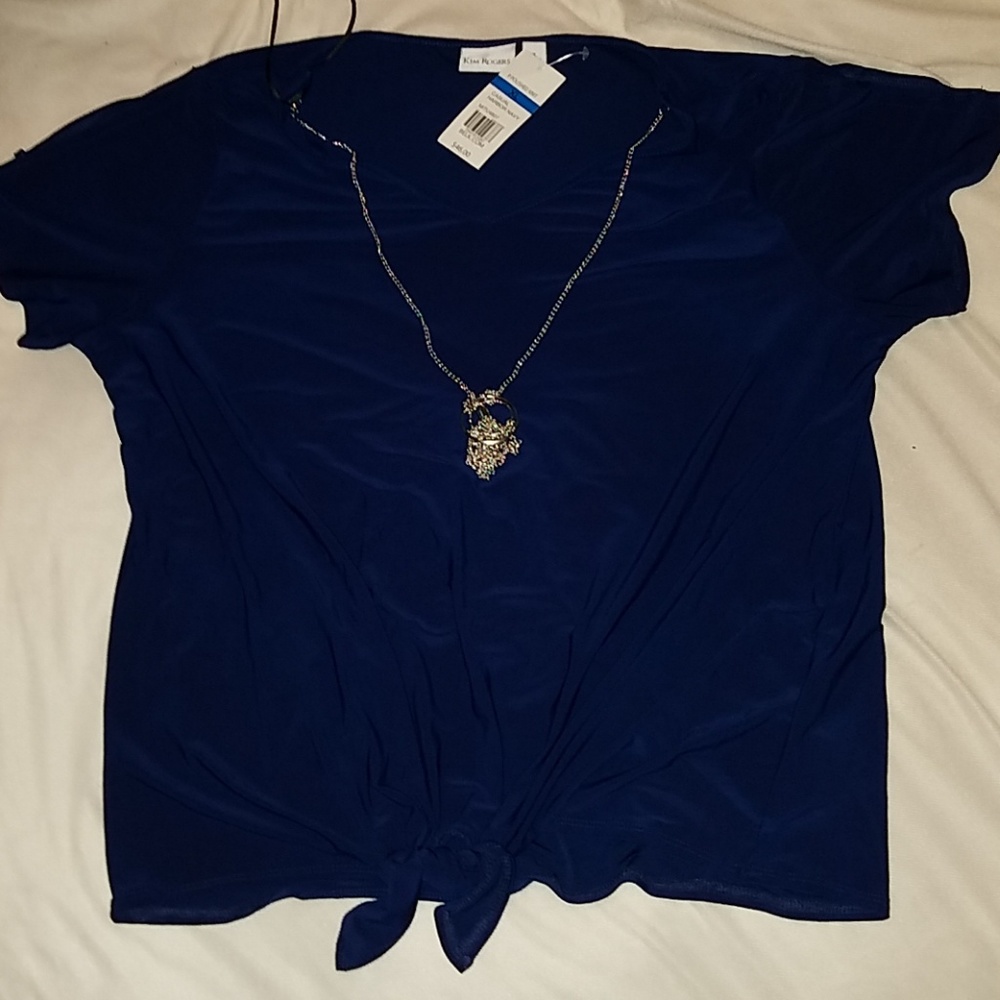 XL Kim Rogers cold shoulder blouse NWT